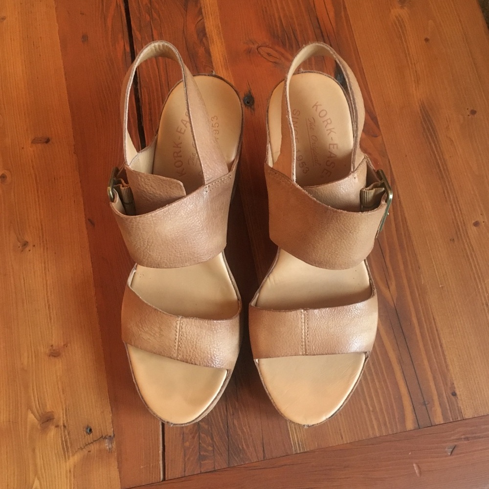 Kork-Ease San Carlos Sandal Heels size 9 Tan Leather
